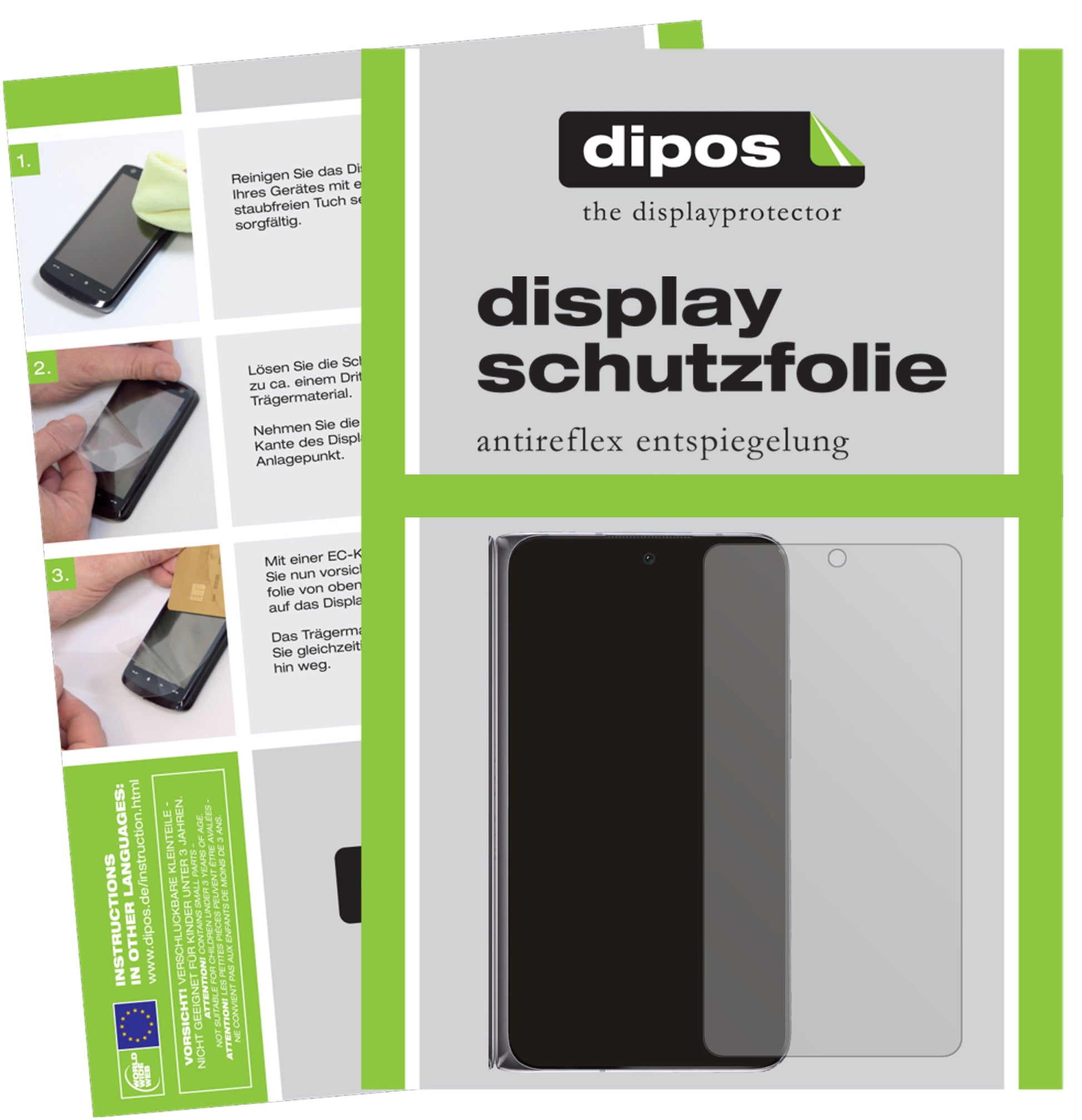 Matte Displayschutzfolie von dipos passend für Oppo Find N Rückseite, präziser Zuschnitt und blasenfrei montiert