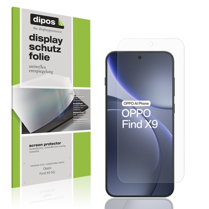 Matte Displayschutzfolie von dipos passend für Oppo Find X9 5G, präziser Zuschnitt und blasenfrei montiert