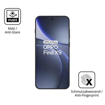 Dünne und entspiegelnde Folie passend zugeschnitten für Oppo Find X9 5G