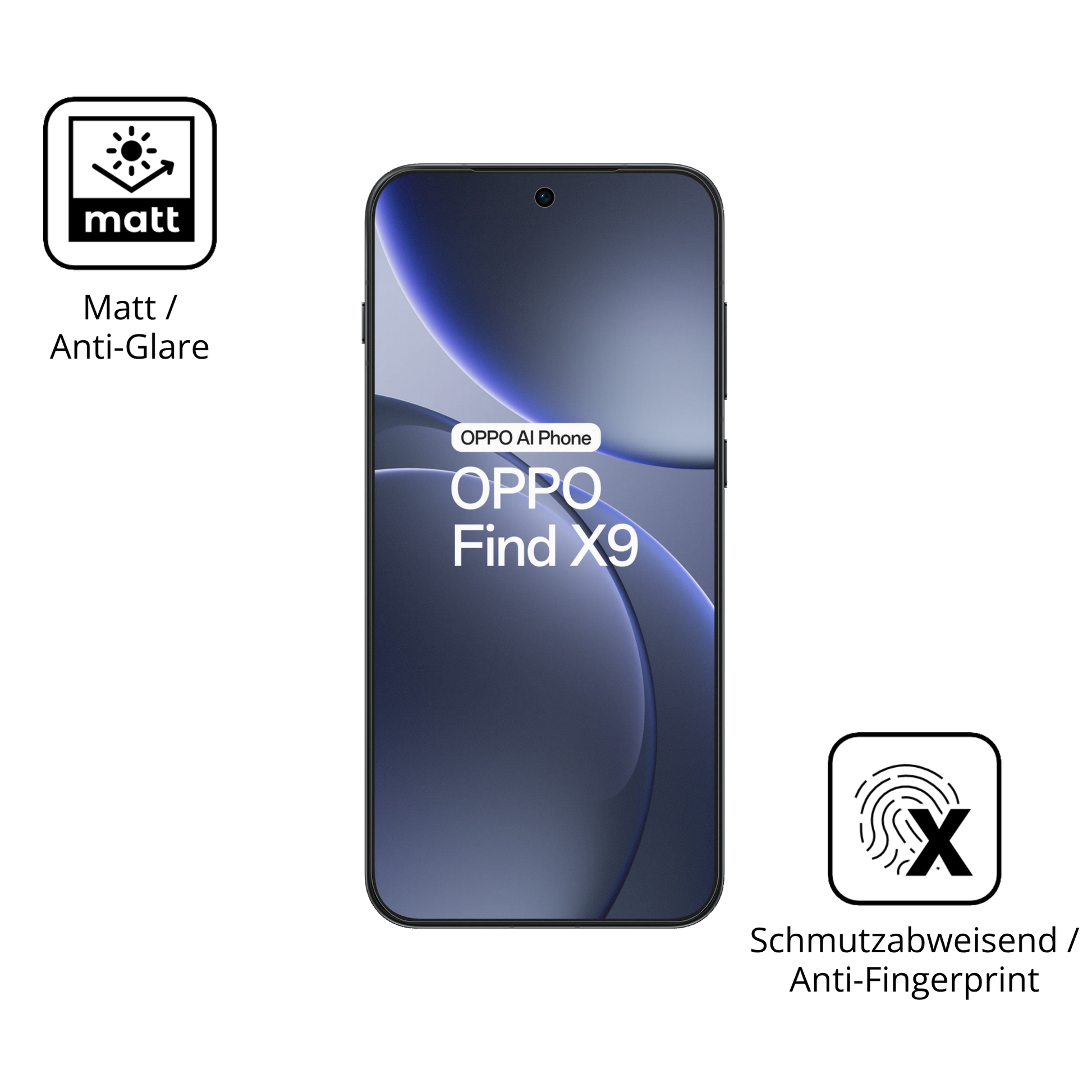 9H Hartbeschichtete, flexible Folie passend zugeschnitten für Oppo Find X9 5G