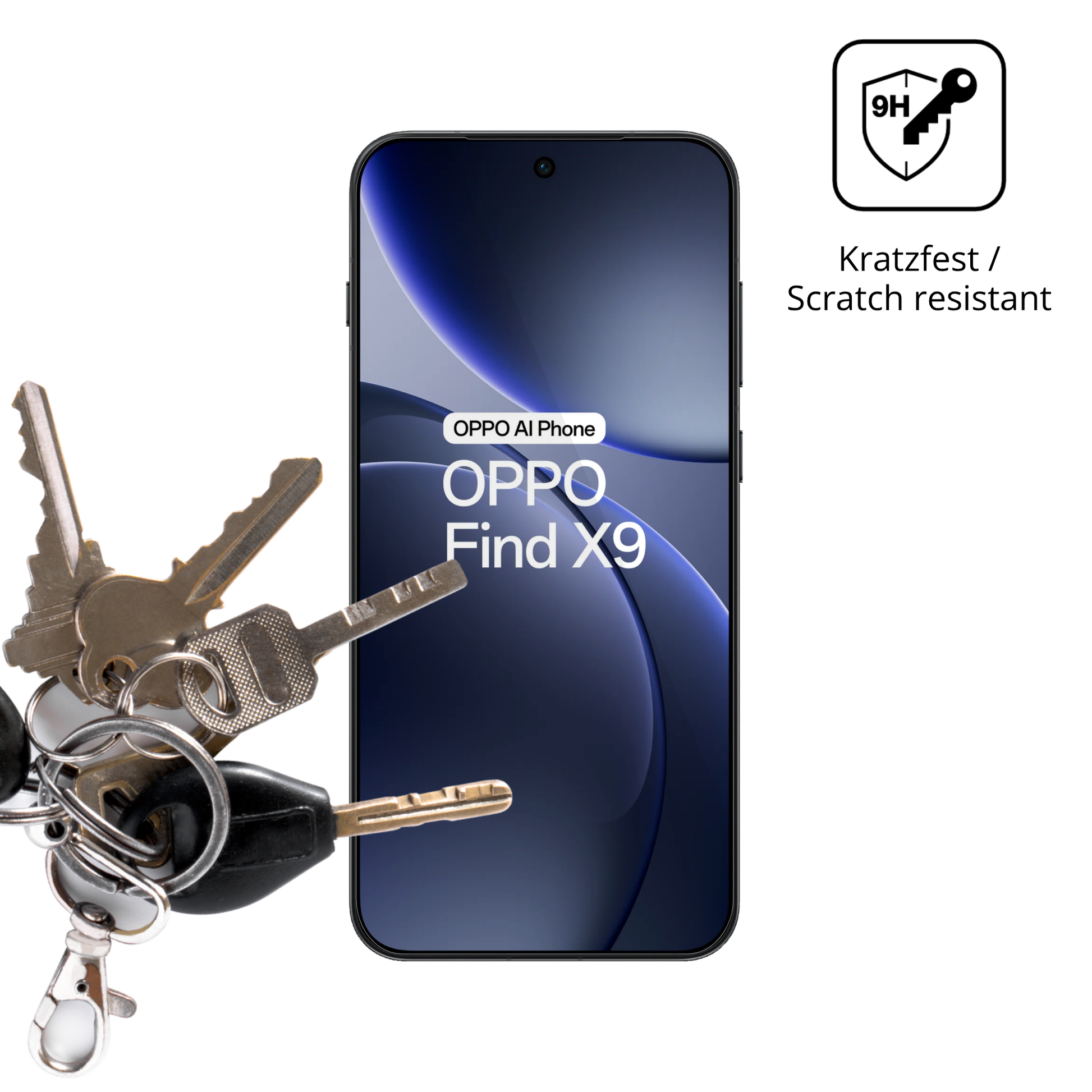 dipos Displayschutz für Oppo Find X9 5G, transparente Oberfläche, perfekte Passform auch für die Rundungen