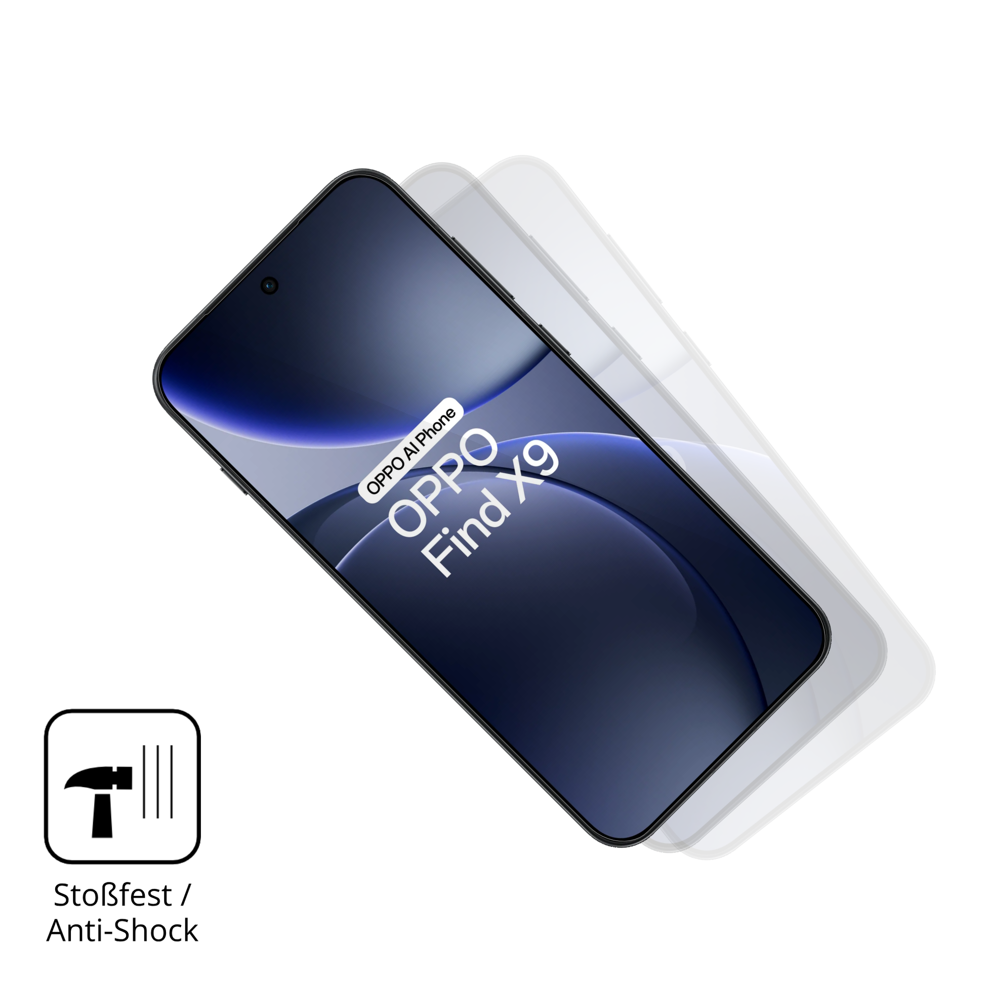 Schutz gegen Kratzer auf dem Oppo Find X9 5G Glas durch Schlüssel, Stöße gegen die Tischkante oder Stürze