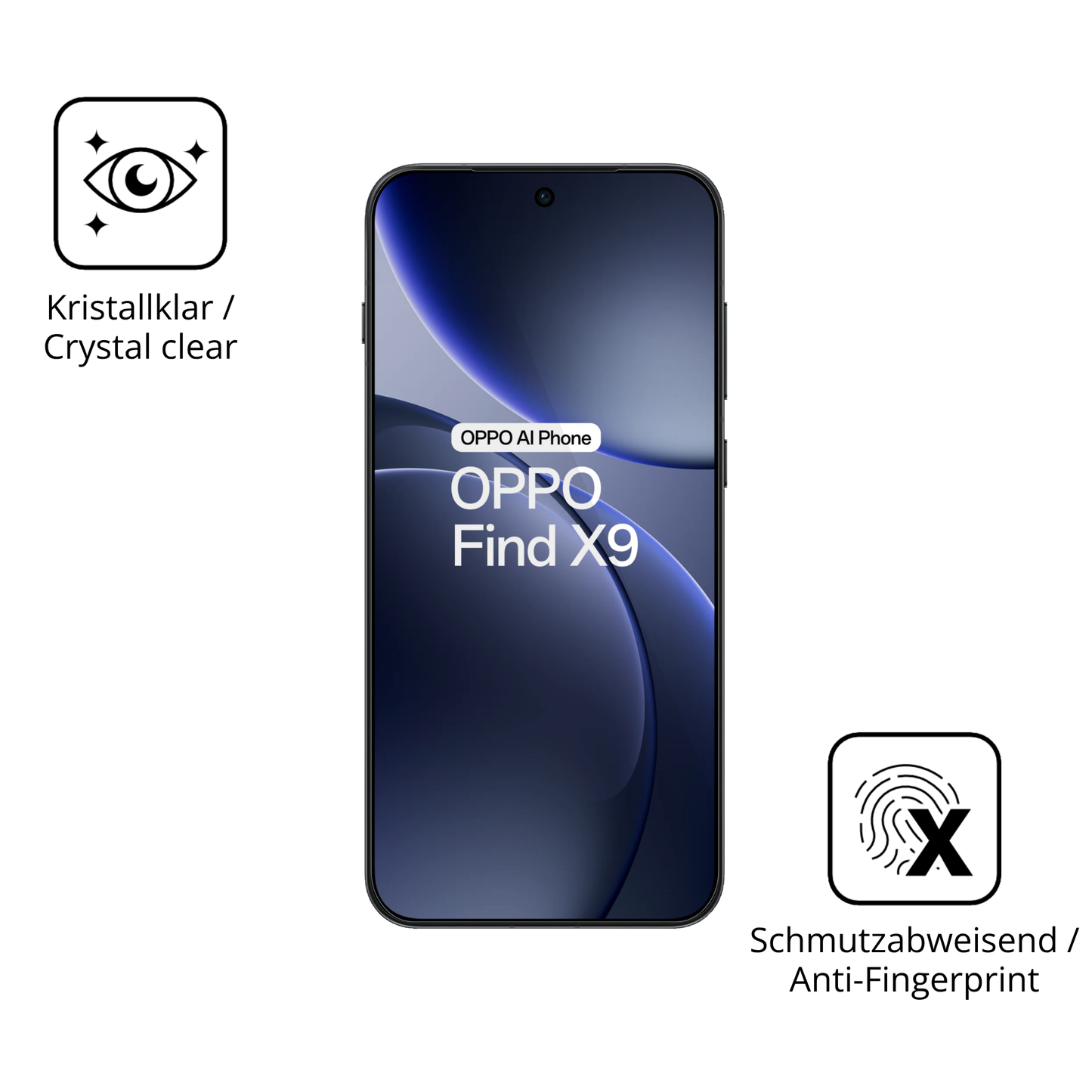 Flexible TPU-Folie passend zugeschnitten für Oppo Find X9 5G, vollständige Abdeckung