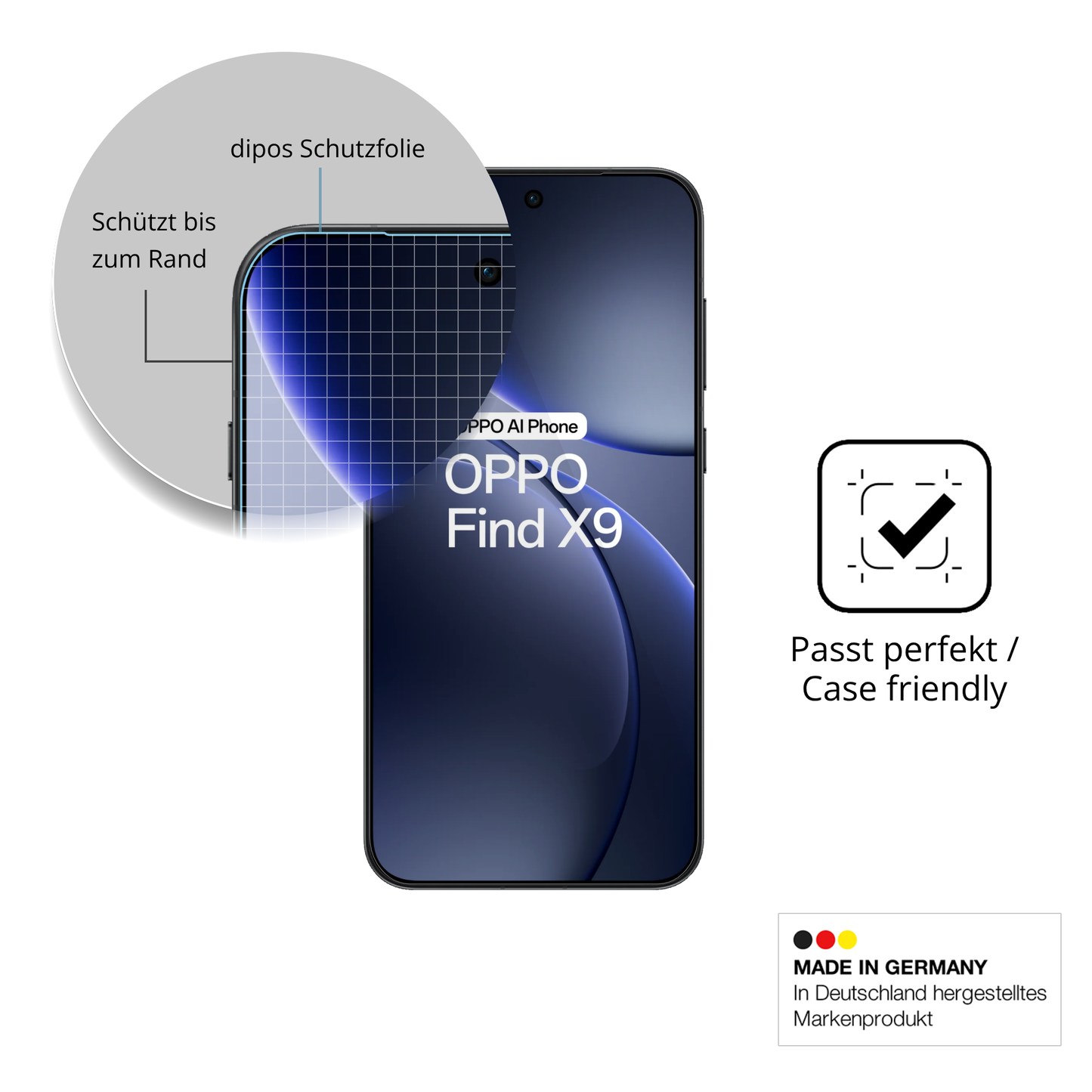 Besonders flexibler Displayschutz mit Anti-Shock-Schicht im Materialmix