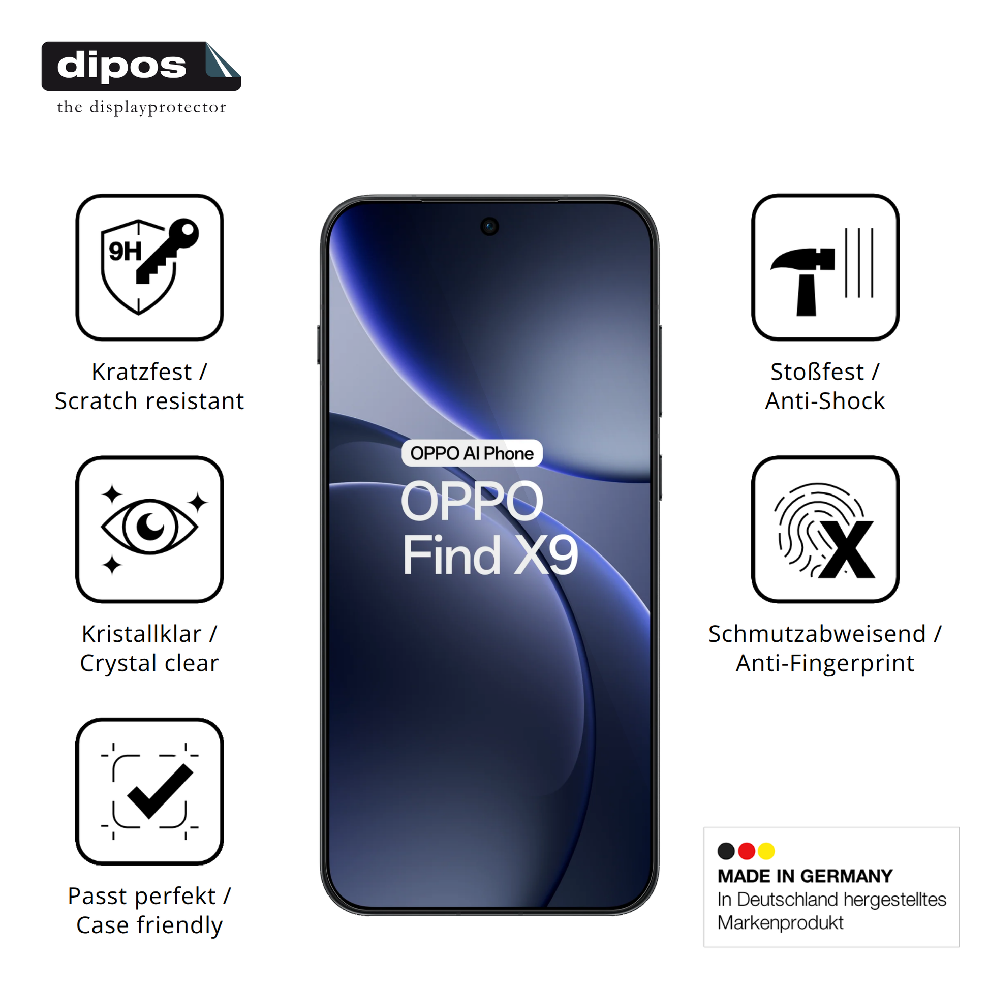 Displayschutz hergestellt in Deutschland, höchste Qualität made in Germany