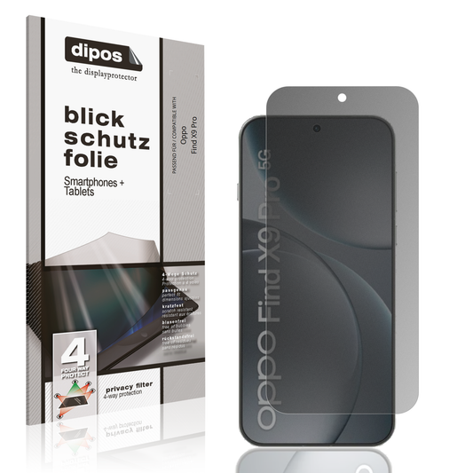 Blickschutzfolie von dipos passend für oppofind x9 pro, präziser Zuschnitt und blasenfrei montiert