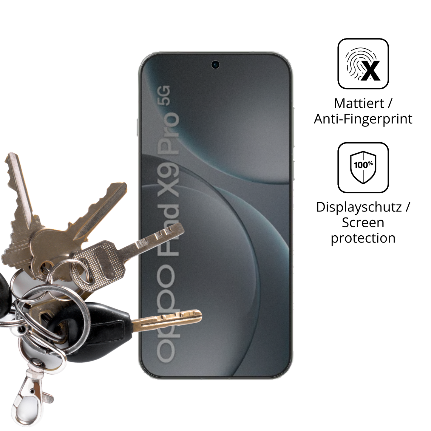 dipos Displayschutz für oppofind x9 pro, mattierte Oberfläche, Blickschutzfilter und perfekter Passform