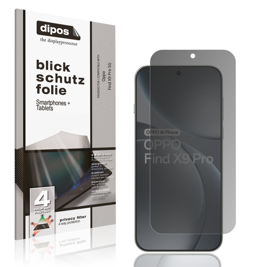 Blickschutzfolie von dipos passend für oppofind x9 pro 5g, präziser Zuschnitt und blasenfrei montiert