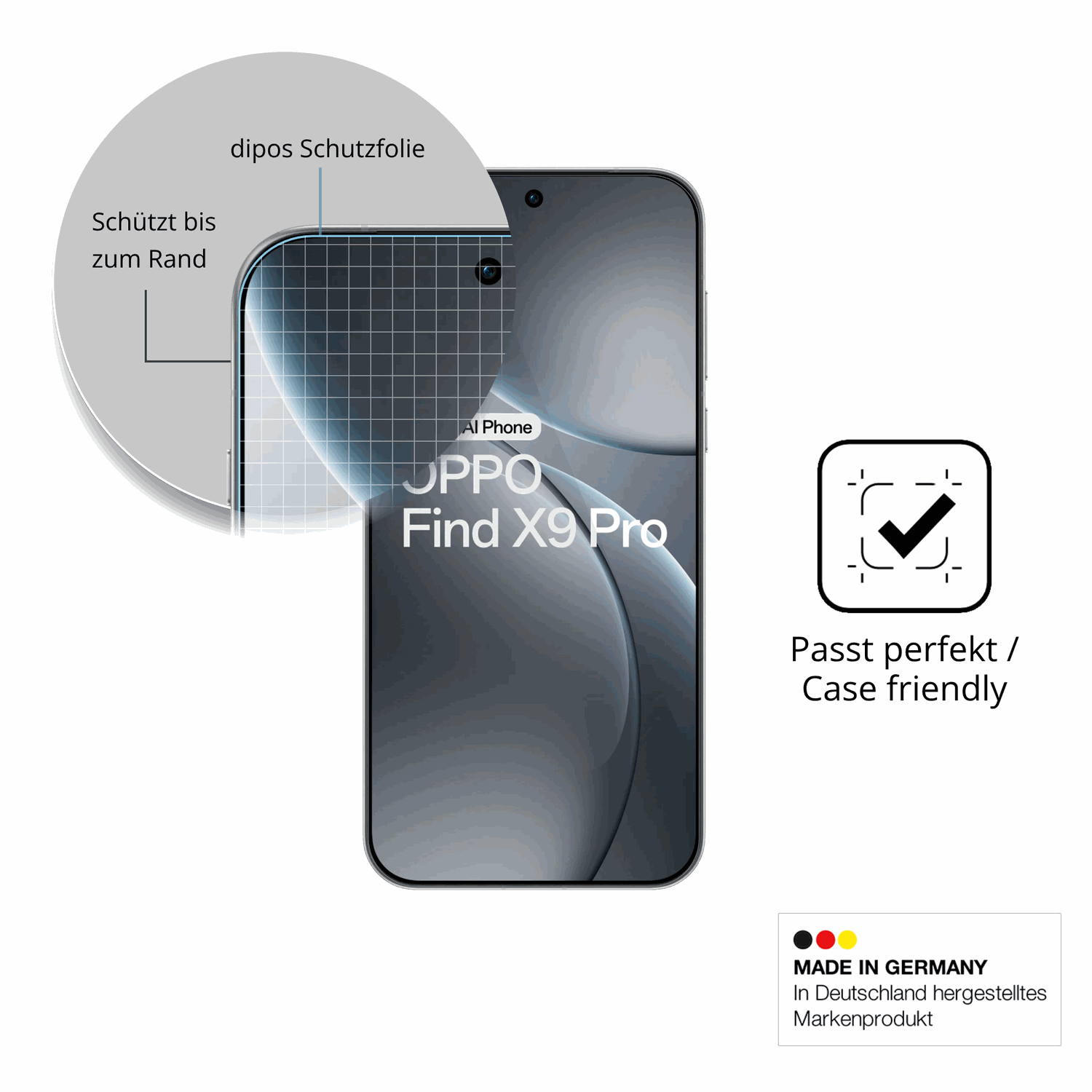 Besonders flexibler Displayschutz mit Anti-Shock-Schicht im Materialmix