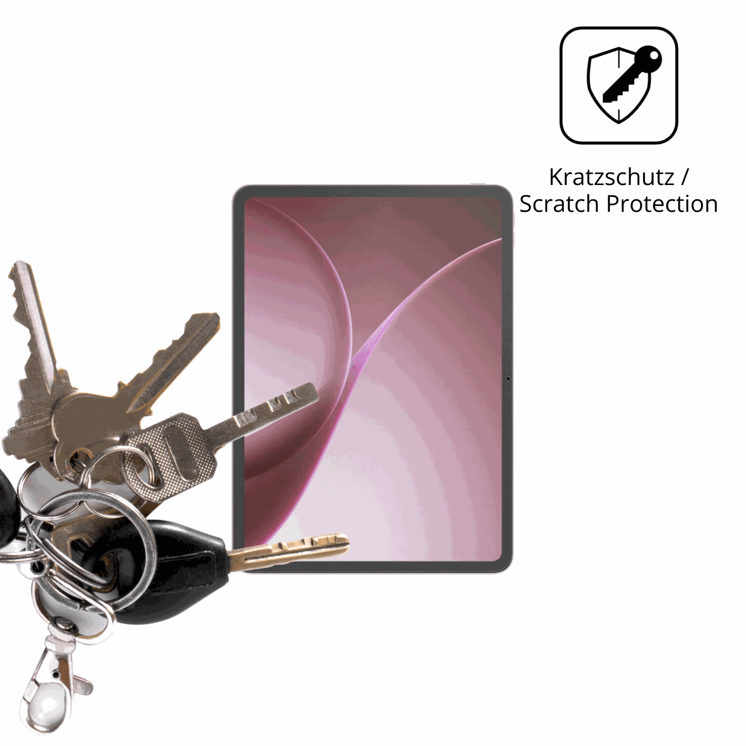Schutz gegen Kratzer auf dem Oppo Pad Air5 Glas durch Schlüssel oder Ähnliches