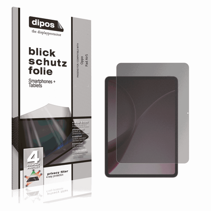 Blickschutzfolie von dipos passend für Oppo Pad Air5, präziser Zuschnitt und blasenfrei montiert