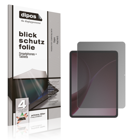 Blickschutzfolie von dipos passend für Oppo Pad Air5, präziser Zuschnitt und blasenfrei montiert