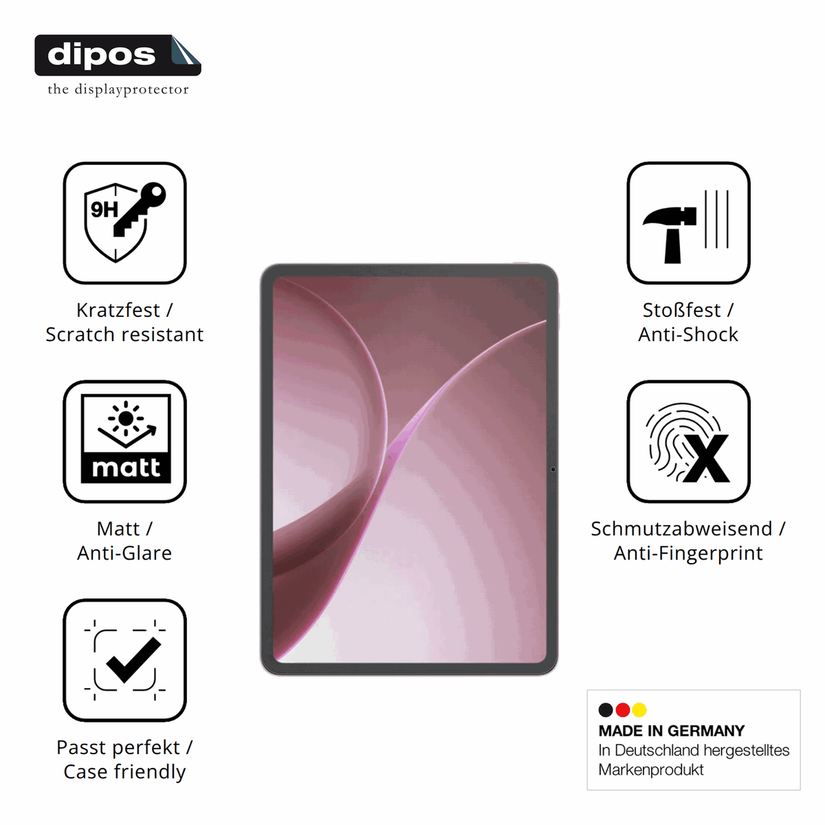 Displayschutz hergestellt in Deutschland, höchste Qualität made in Germany