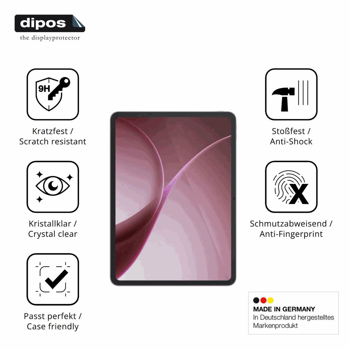 Displayschutz hergestellt in Deutschland, höchste Qualität made in Germany