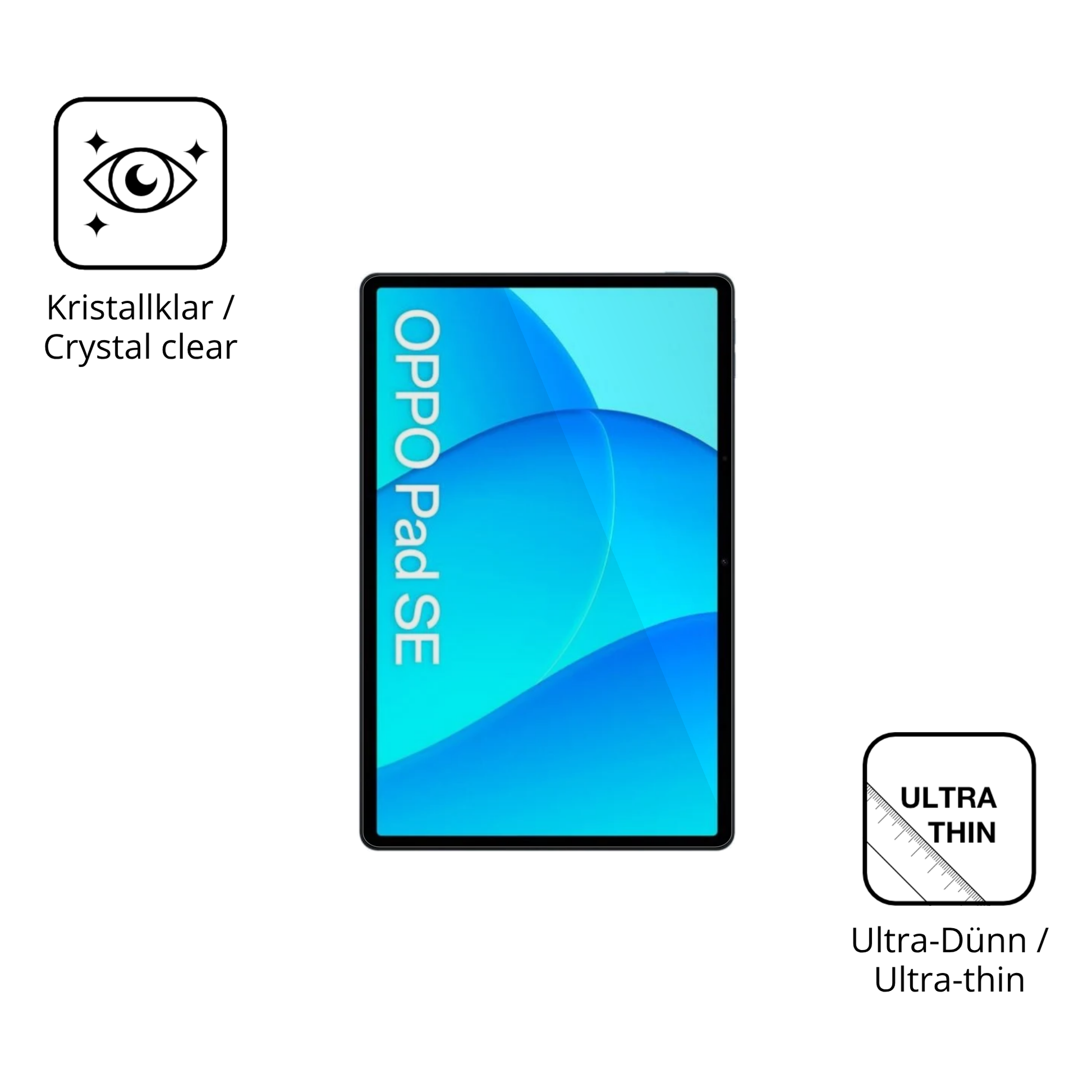 Dünne und klare Folie passend zugeschnitten für Oppo Pad Se 11 Zoll
