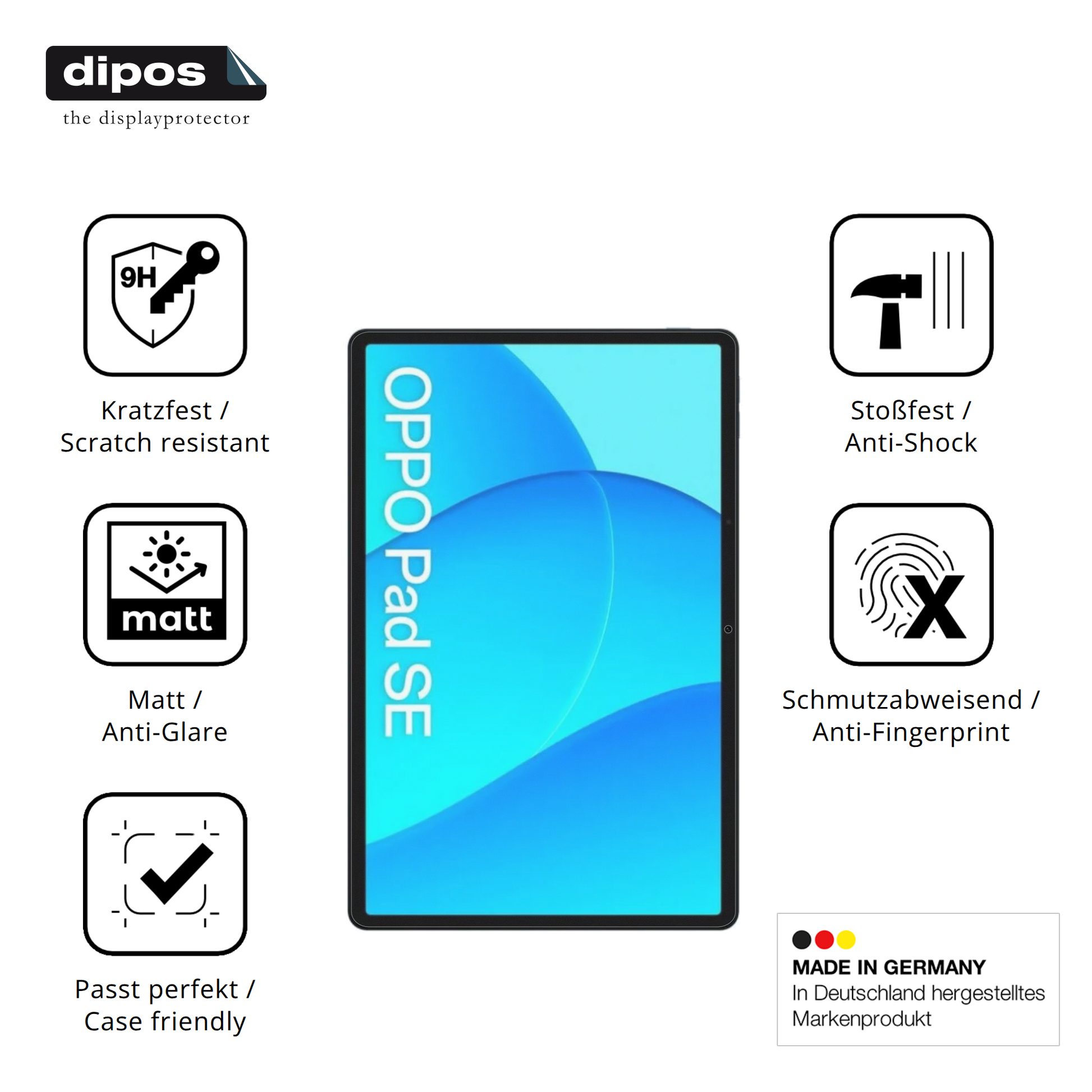 Displayschutz hergestellt in Deutschland, höchste Qualität made in Germany