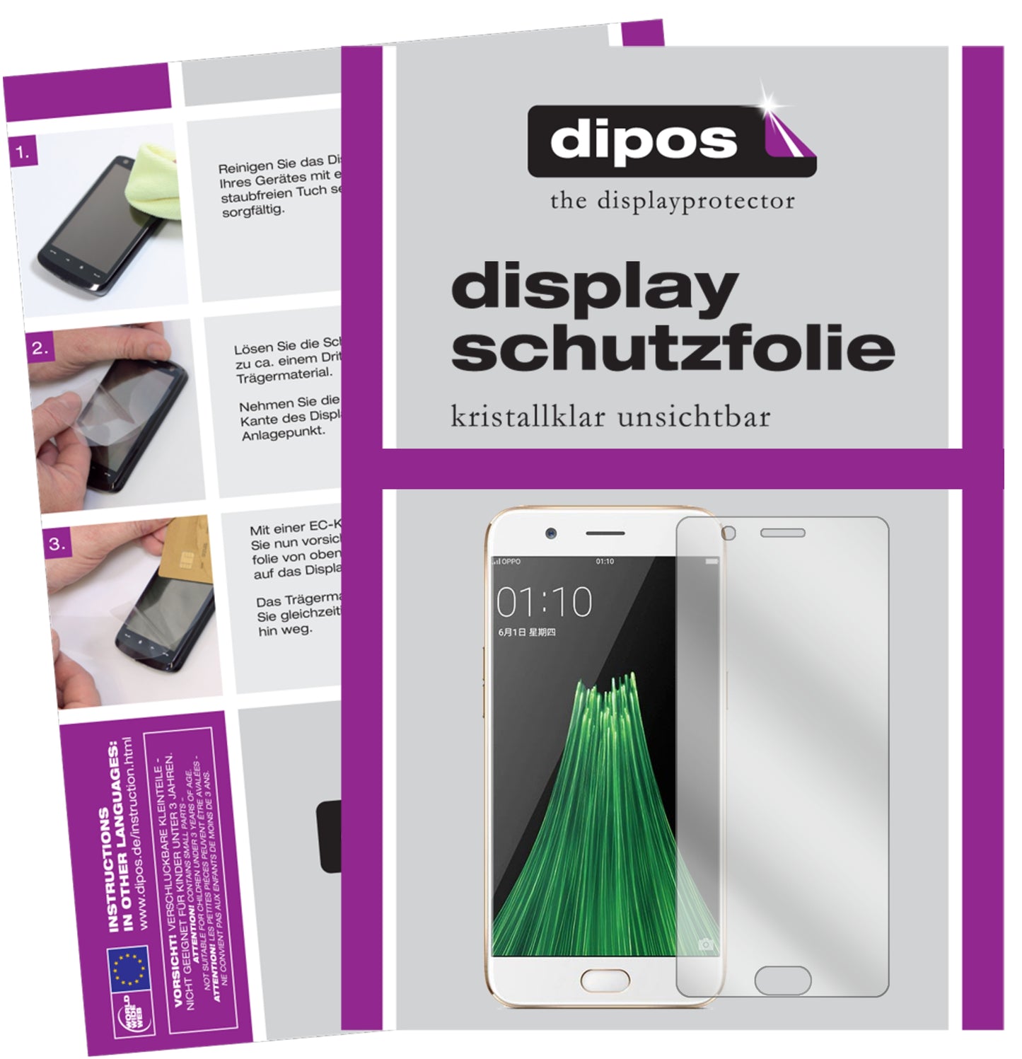 Kristallklare, dünne Schutzfolie: Kratzfest & passgenau für Oppo-R11