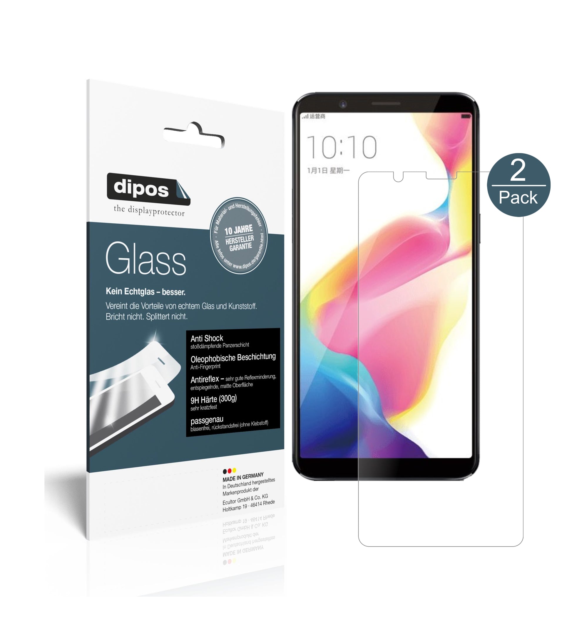 Mattes Panzerglas: Schutz vor Brüchen, Fingerabdrücken und Bildschirmblendung für Oppo-R11s Plus