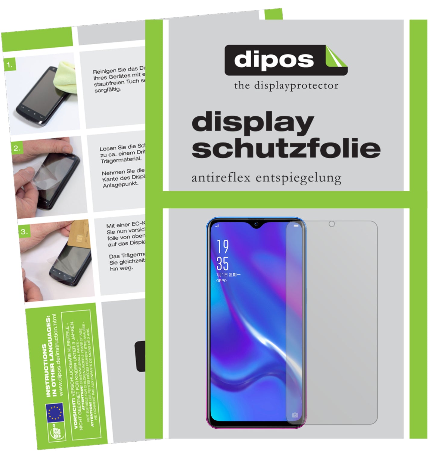 Mattes Panzerglas: Entspiegelte, dünne Folie, Fingerabdruckresistenz und Bildschirmschutz für Oppo-R17 Neo