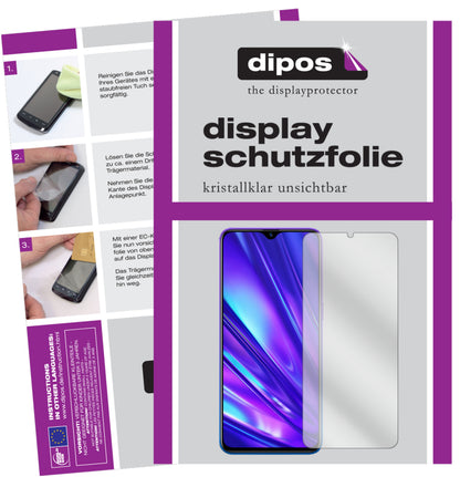 Klare Displayschutzfolie von dipos passend für Oppo Realme 5s, präziser Zuschnitt und blasenfrei montiert