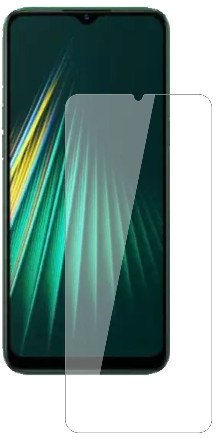 OppoRealme Narzo 10 mit aufgebrachter dipos Flex Schutzfolie, glasklare Darstellung ohne Einschränkungen