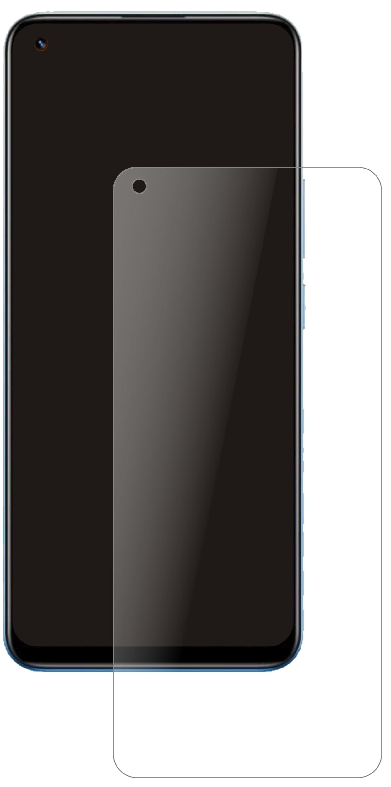 OppoRealme 8 Pro 5G mit aufgebrachter dipos Panzerfolie, die lästige Fingerabdrücke minimiert