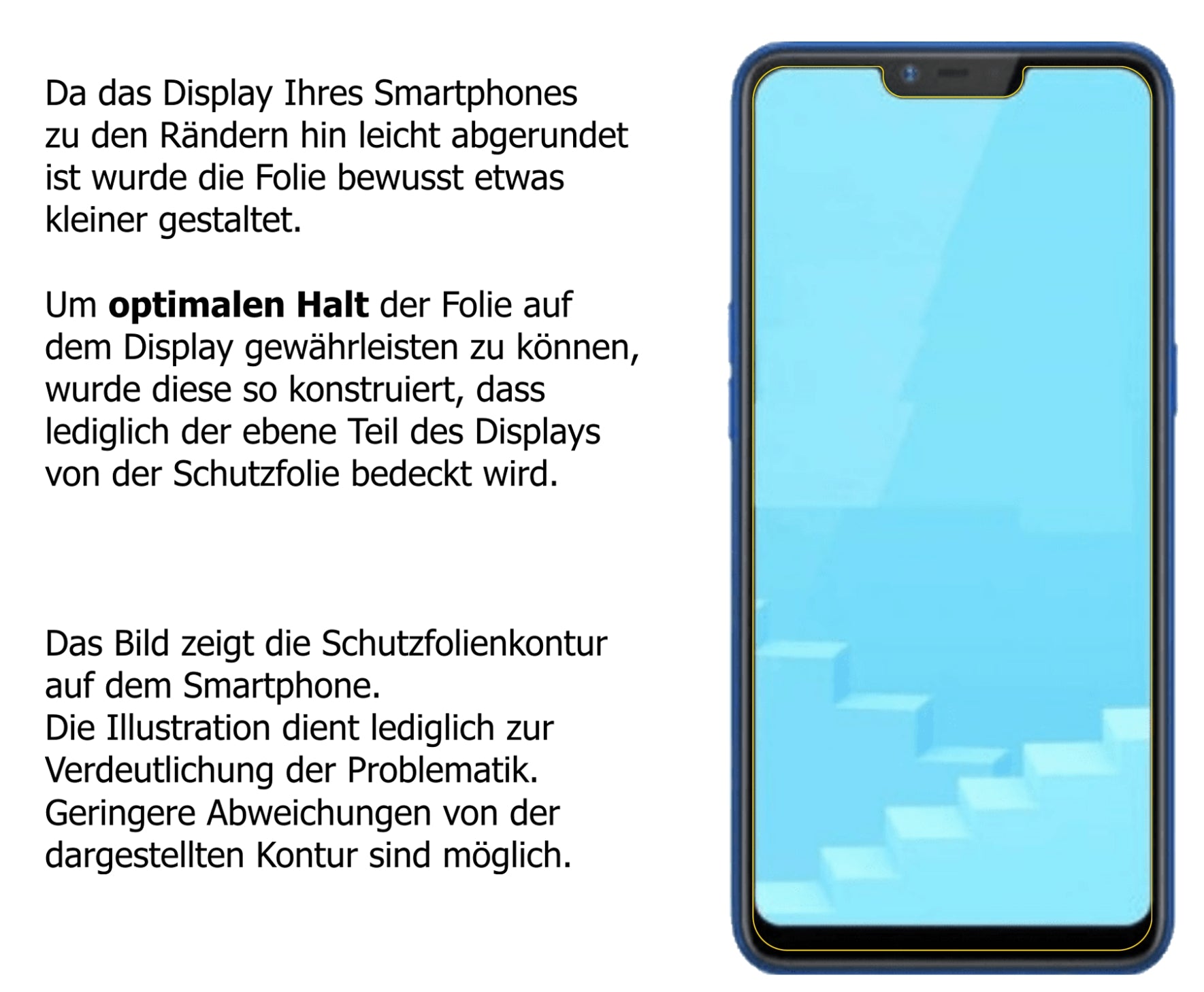 Schutzfolie mit optimaler Passform, zur Verwendung mit Hüllen geeignet