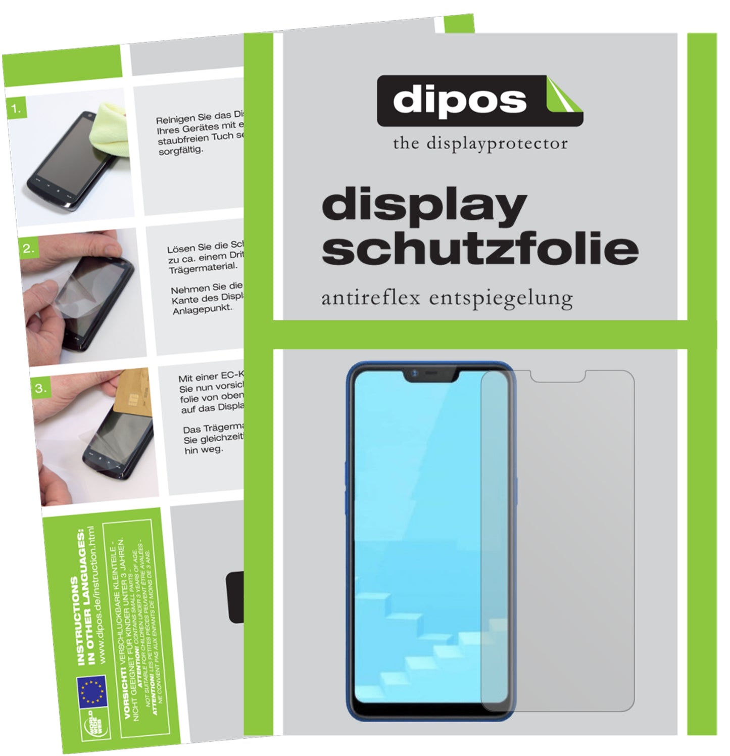 Mattes Panzerglas: Entspiegelte, dünne Folie, Fingerabdruckresistenz und Bildschirmschutz für Oppo-Realme C1 (2019)