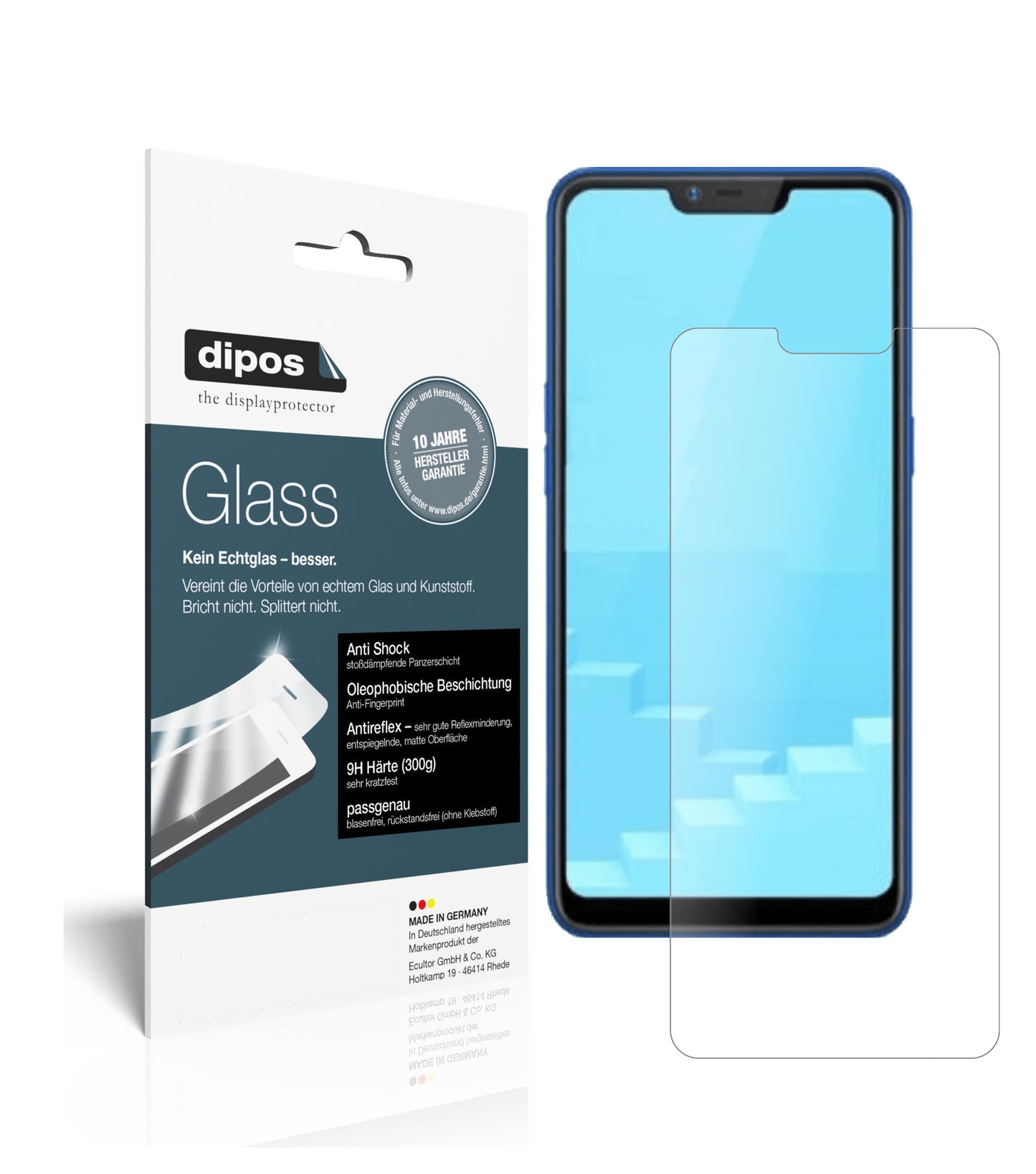 Mattes Panzerglas: Schutz vor Brüchen, Fingerabdrücken und Bildschirmblendung für Oppo-Realme C1 (2019)