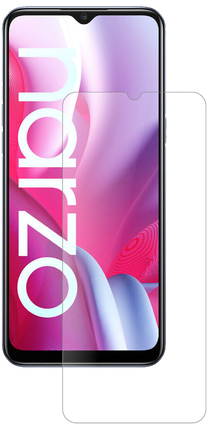 OppoRealme Narzo 20 mit aufgebrachter dipos Panzerfolie, die lästige Fingerabdrücke minimiert