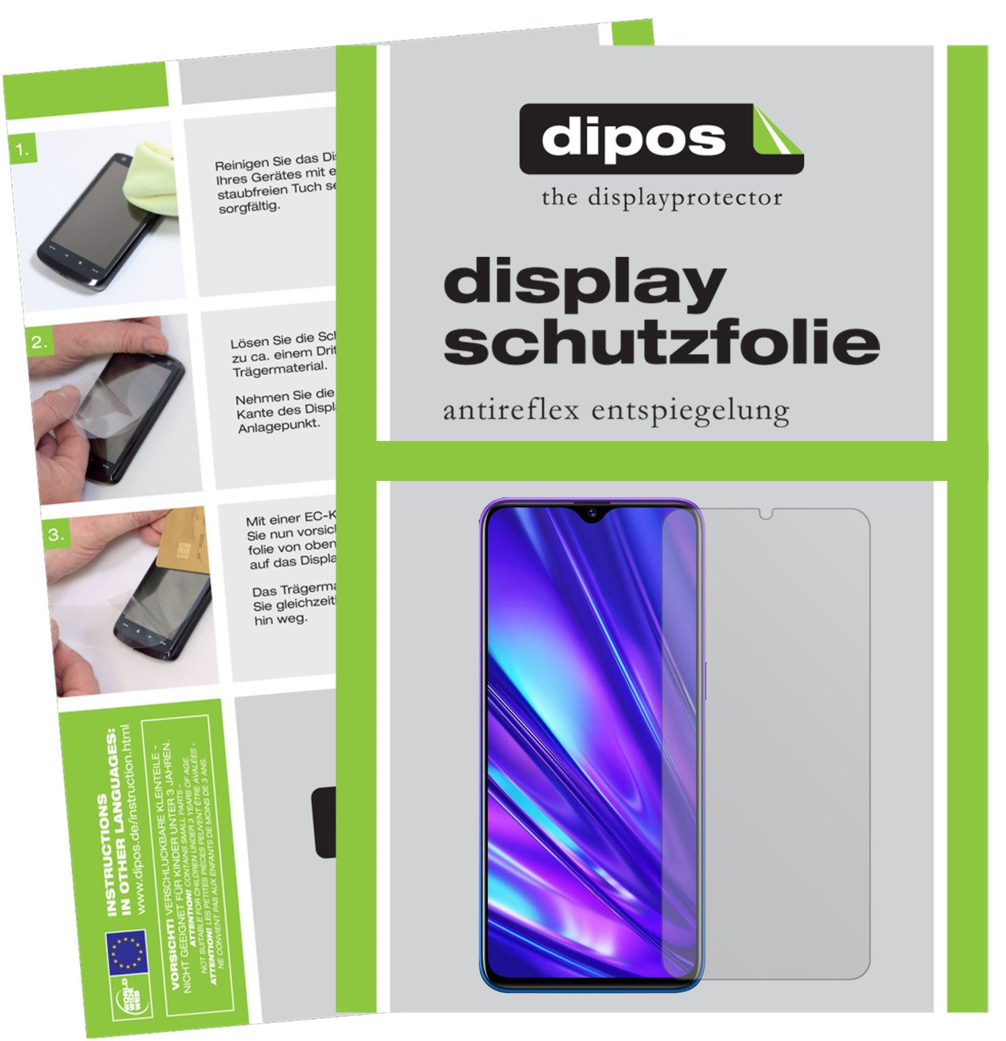 Mattes Panzerglas: Entspiegelte, dünne Folie, Fingerabdruckresistenz und Bildschirmschutz für Oppo-Realme Q