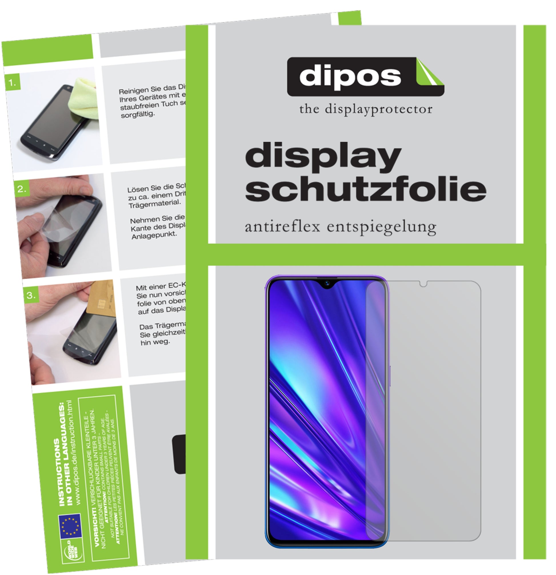 Mattes Panzerglas: Entspiegelte, dünne Folie, Fingerabdruckresistenz und Bildschirmschutz für Oppo-Realme Q