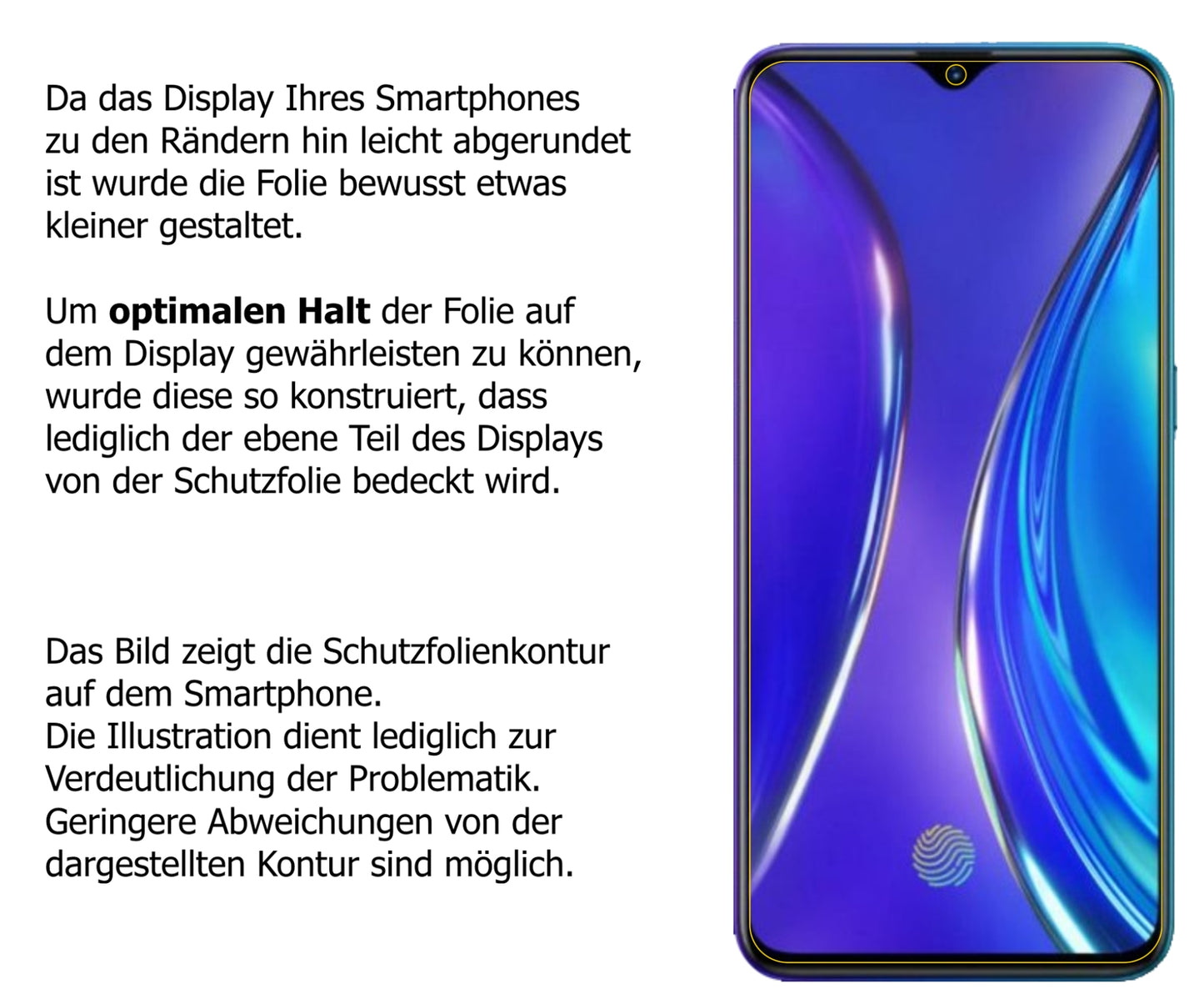 Schutzfolie mit optimaler Passform, zur Verwendung mit Hüllen geeignet