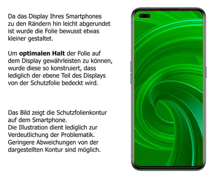 dipos Displayschutz für Oppo Realme X50m 5G, transparente Oberfläche, perfekte Passform auch für die Rundungen