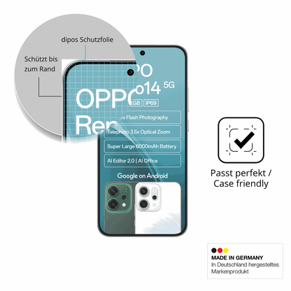 Schutzglasfolie mit optimaler Passform, zur Verwendung mit Hüllen geeignet