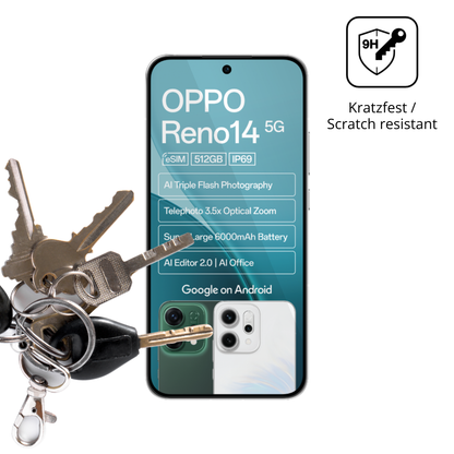 dipos Displayschutz für Oppo Reno14 5G, transparente Oberfläche, perfekte Passform auch für die Rundungen