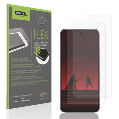Matte Displayschutzfolie von dipos passend für opporeno14 f star wars, 100% Displayabdeckung und blasenfreie Montage
