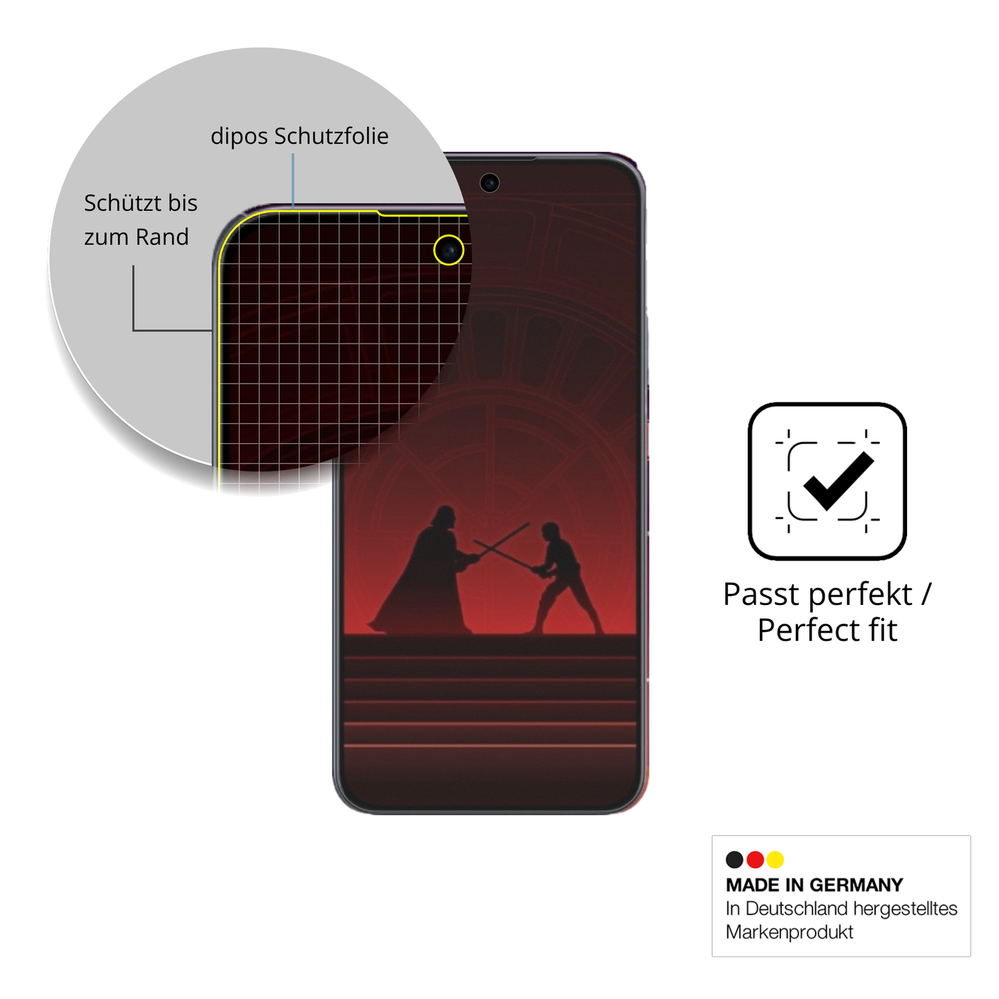 Besonders flexibler Displayschutz mit Anti-Shock-Schicht im Materialmix