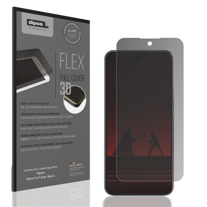 Blickschutzfolie von dipos passend für opporeno14 f star wars, 100% Displayabdeckung und blasenfreie Montage