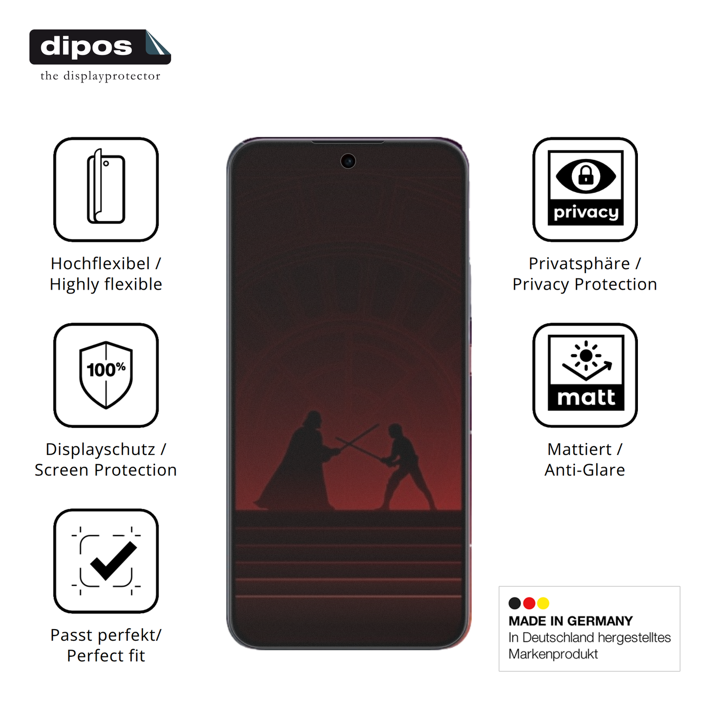 Flexible TPU-Folie passend zugeschnitten für opporeno14 f star wars, mit Privatsphäre-Schutz durch Sichtschutz-Folie