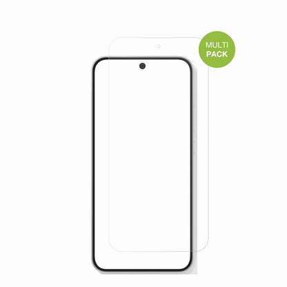 OppoReno 15 mit aufgebrachter dipos Displayschutzfolie, die lästige Fingerabdrücke minimiert