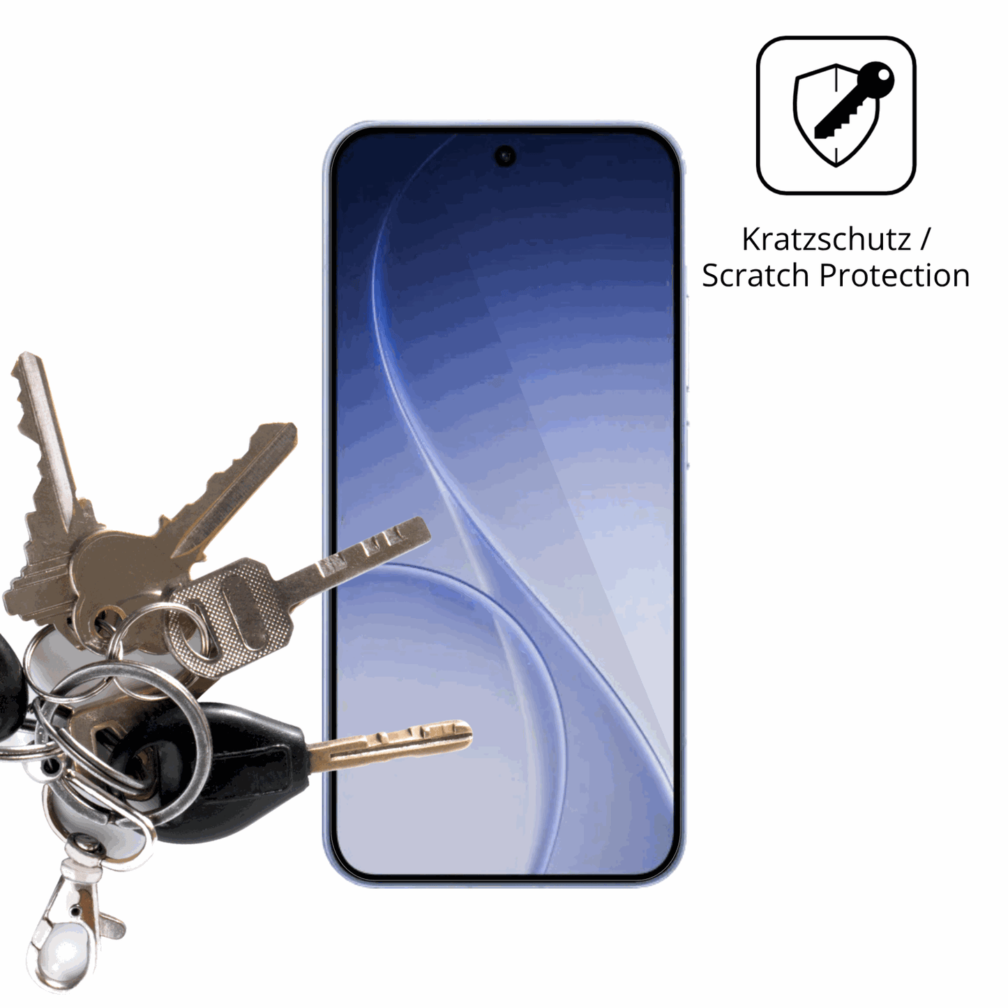 Schutz gegen Kratzer auf dem Oppo Reno15c Glas durch Schlüssel oder Ähnliches
