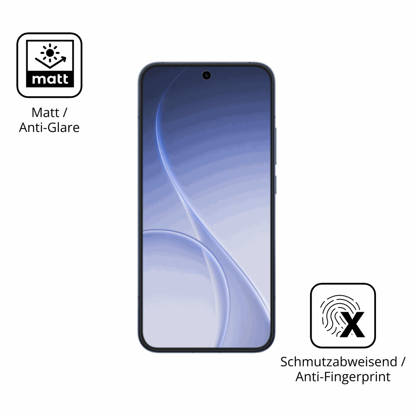 Dünne und entspiegelnde Folie passend zugeschnitten für Oppo Reno 15 Pro Max