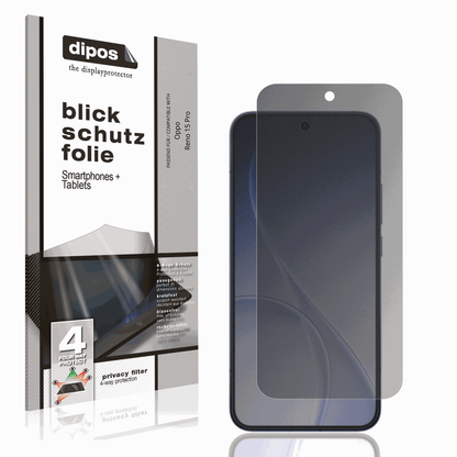 Blickschutzfolie von dipos passend für Oppo Reno 15 Pro, präziser Zuschnitt und blasenfrei montiert