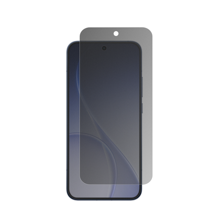 OppoReno 15 Pro Max mit aufgebrachtem dipos Displayschutz, der seitliche Einblicke blockiert
