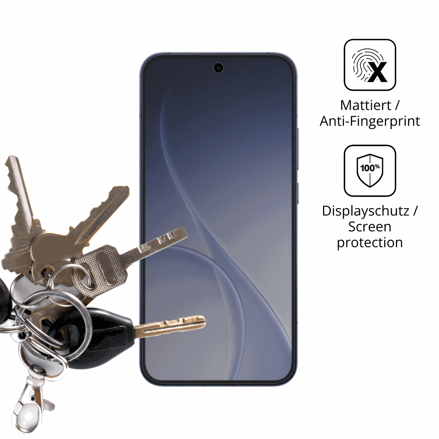 dipos Displayschutz für Oppo Reno 15 Pro Max, mattierte Oberfläche, Blickschutzfilter und perfekter Passform