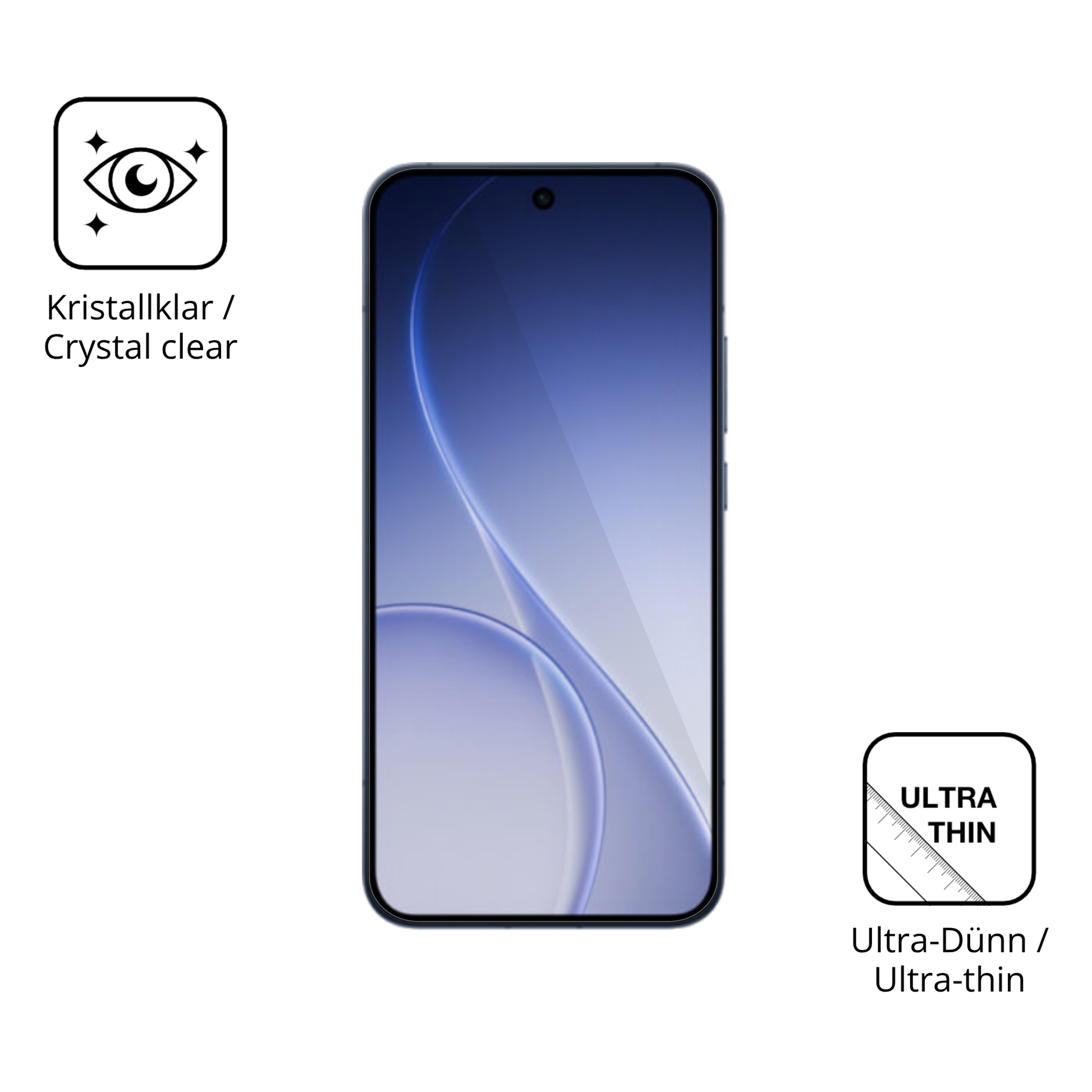 Dünne und klare Folie passend zugeschnitten für Oppo Reno 15 Pro Max