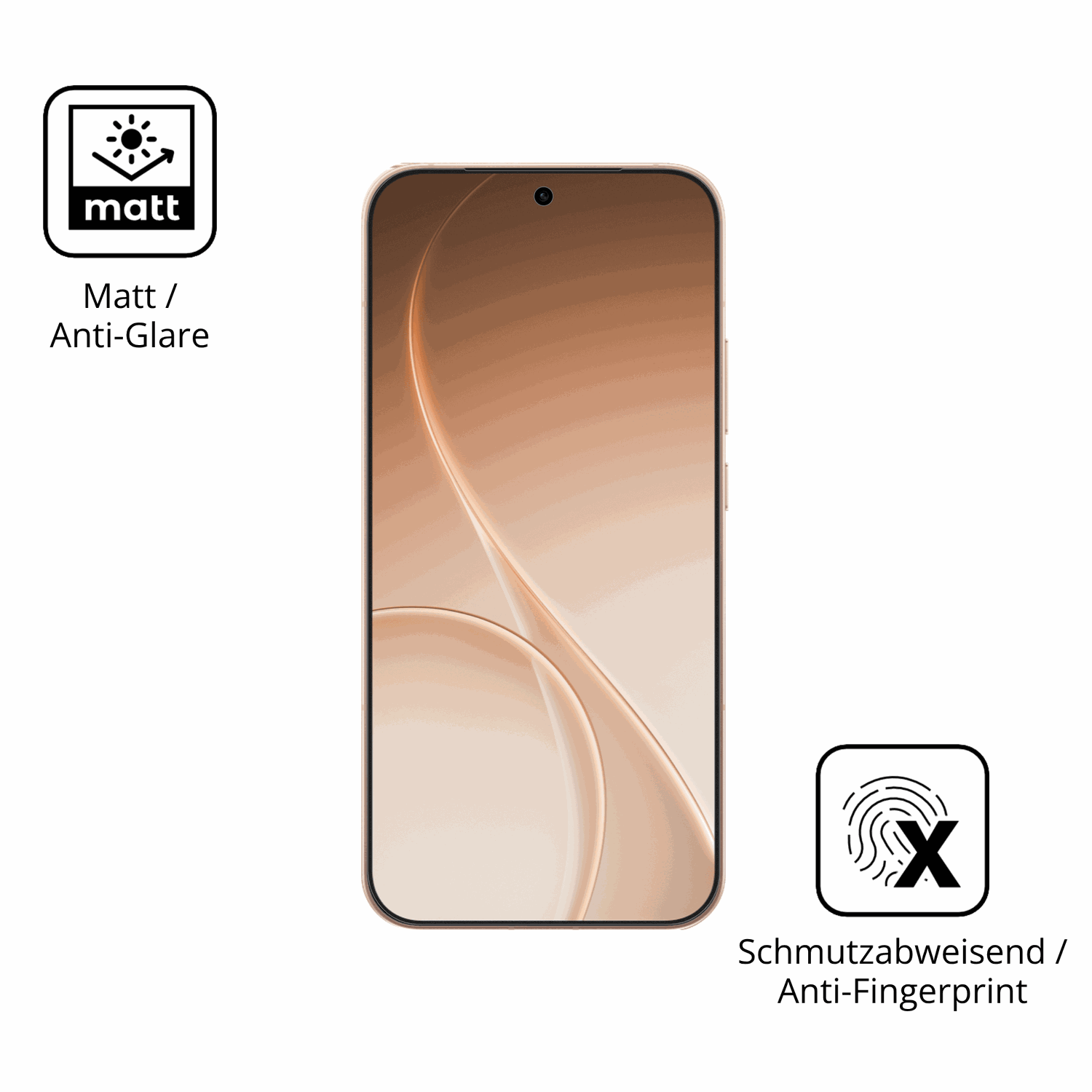 Dünne und entspiegelnde Folie passend zugeschnitten für Oppo Reno15 Pro Mini