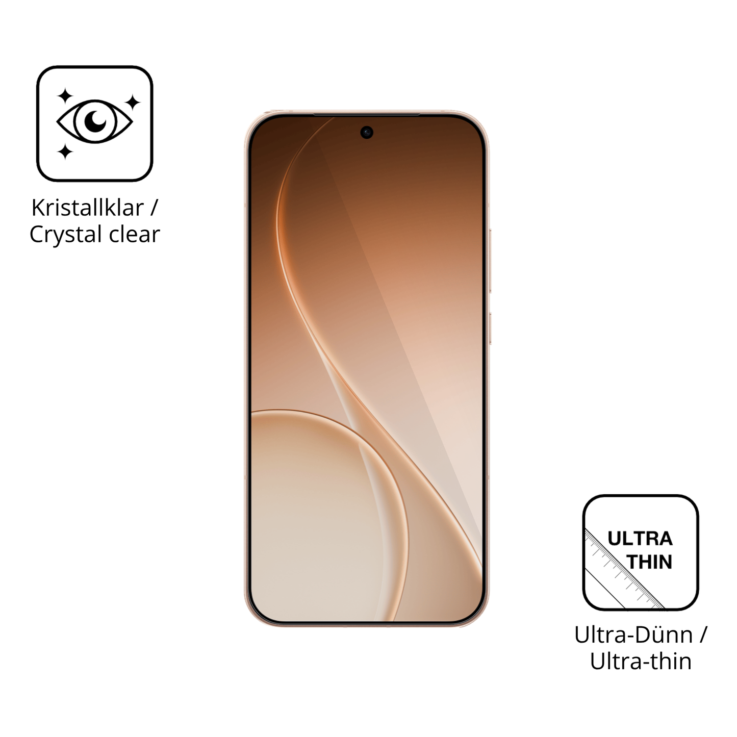 Dünne und klare Folie passend zugeschnitten für Oppo Reno15 Pro Mini