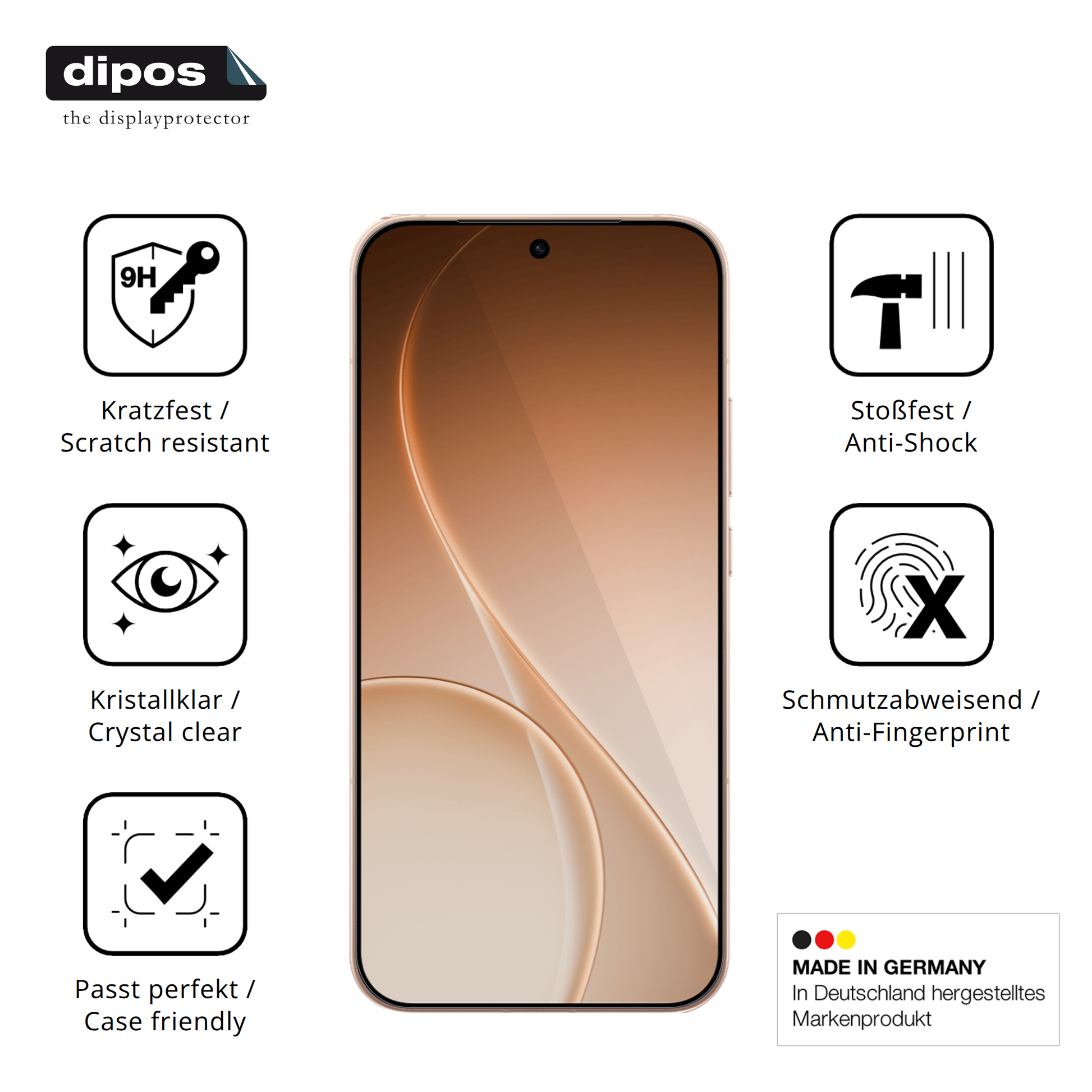 Displayschutz hergestellt in Deutschland, höchste Qualität made in Germany